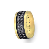 Yellow Gold Saturn Wedding Band w/ Twin Line Diamonds - Birgie Diamant | Fine Jewellery - Diamant & Edelstein Schmuck