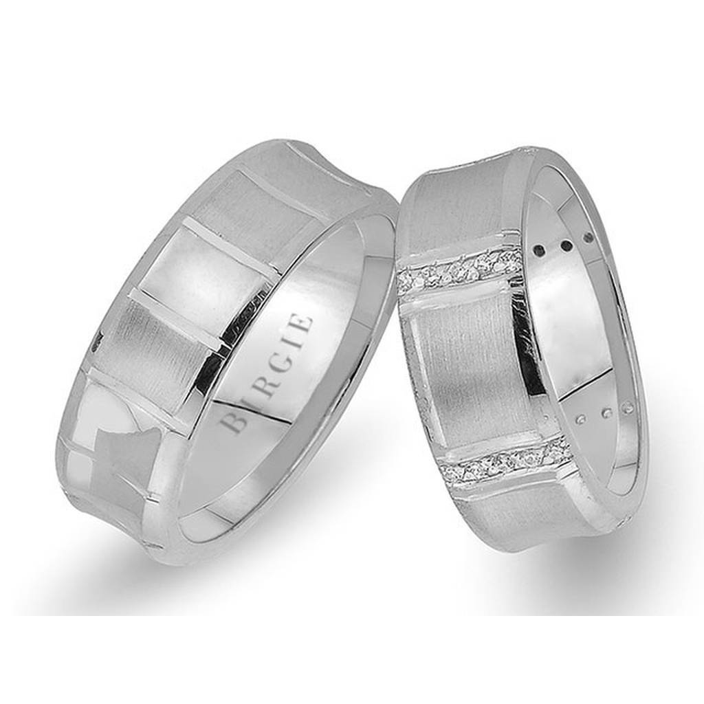 White Gold Neptun Wedding Band w/ Diamonds - Birgie Diamant | Fine Jewellery - Diamant & Edelstein Schmuck