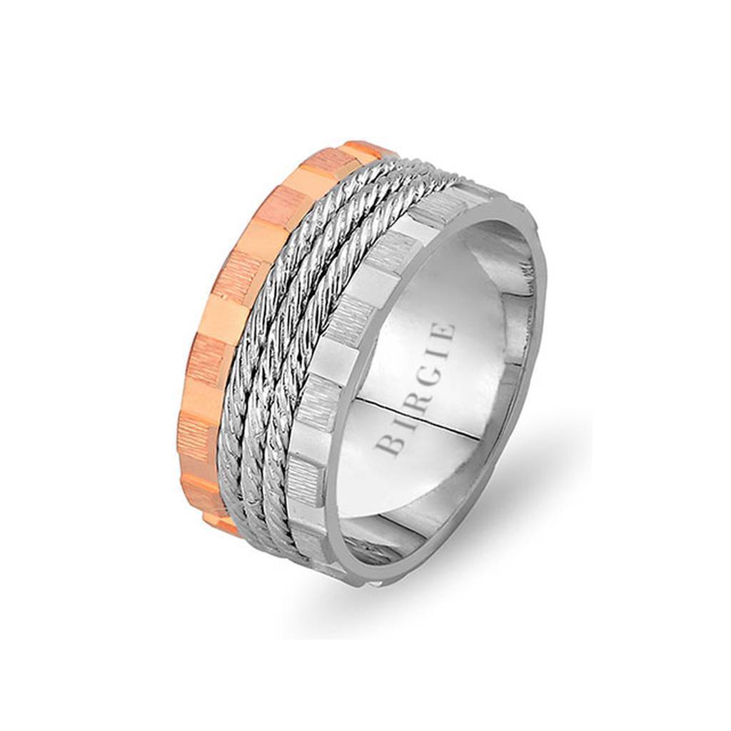 Rose and White Gold North Wedding Band