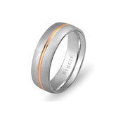 White and Rose Gold West Wedding Band