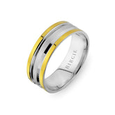 White and Yellow Gold South Wedding Band