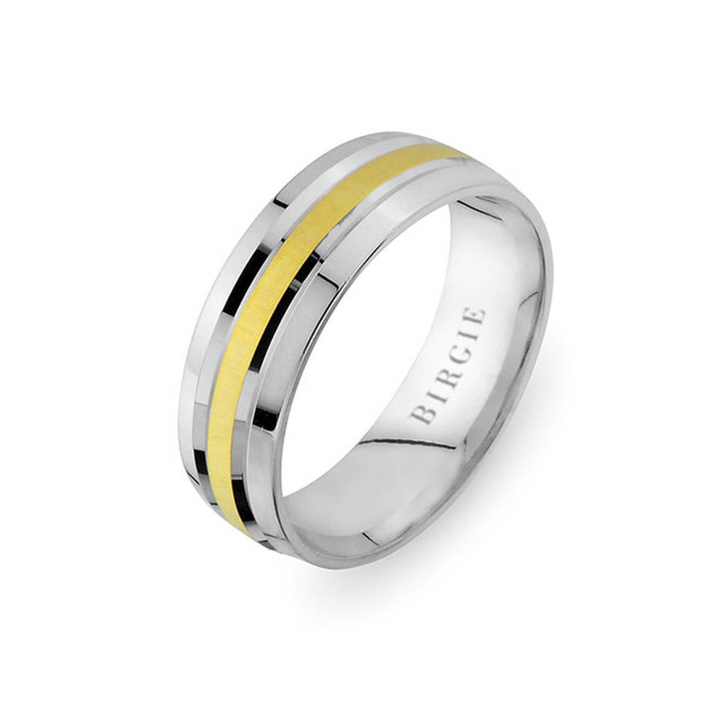 White and Yellow Gold Sureyya Wedding Band