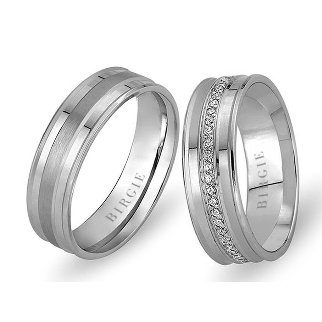 White Gold Ulker Wedding Band w/ Diamonds - Birgie Diamant | Fine Jewellery - Diamant & Edelstein Schmuck