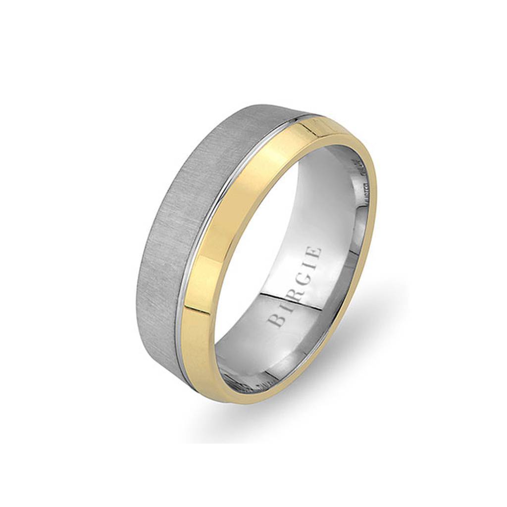 White and Yellow Gold Hamel Wedding Band