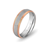 White and Rose Gold Mizan Wedding Band