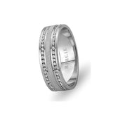 White Gold Seretan Wedding Band w/ Twin Line Diamonds - Birgie Diamant | Fine Jewellery - Diamant & Edelstein Schmuck