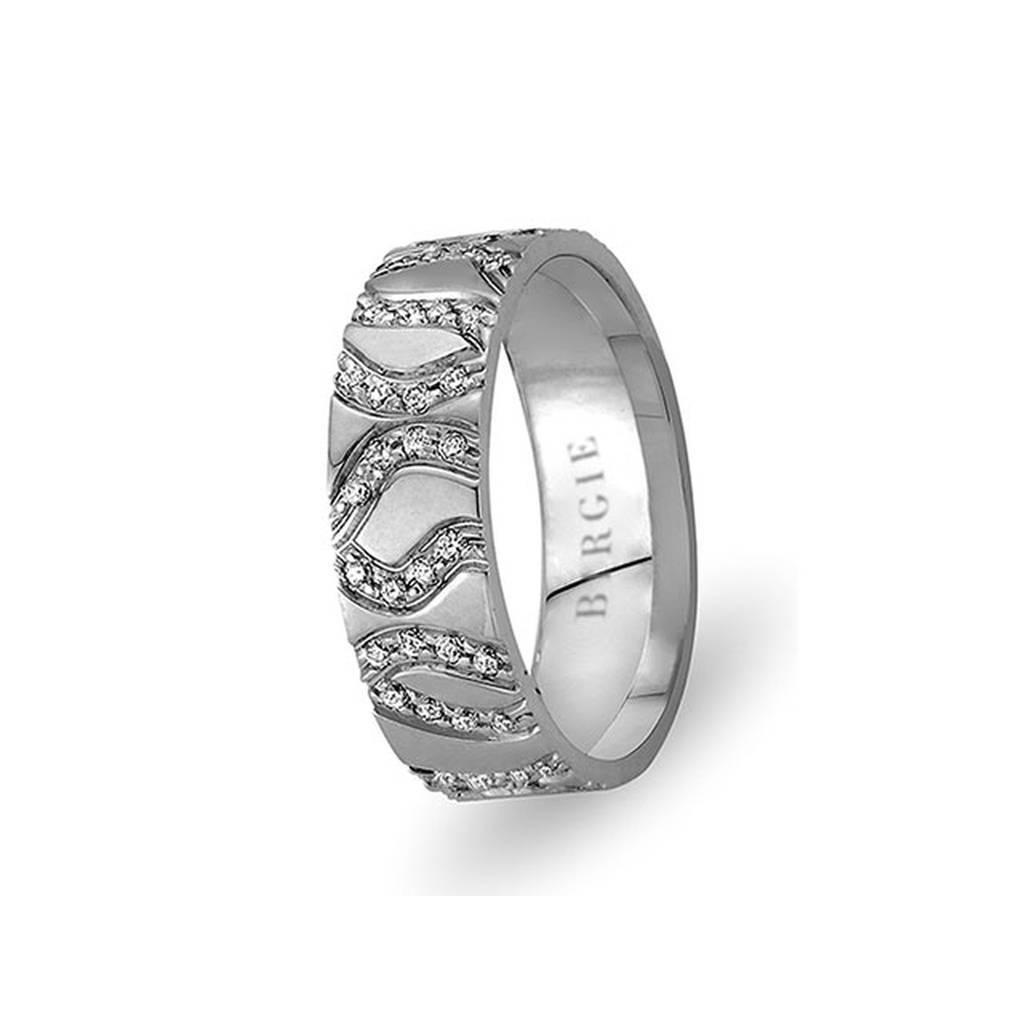 White Gold Sumbule Wedding Band w/ Diamonds - Birgie Diamant | Fine Jewellery - Diamant & Edelstein Schmuck