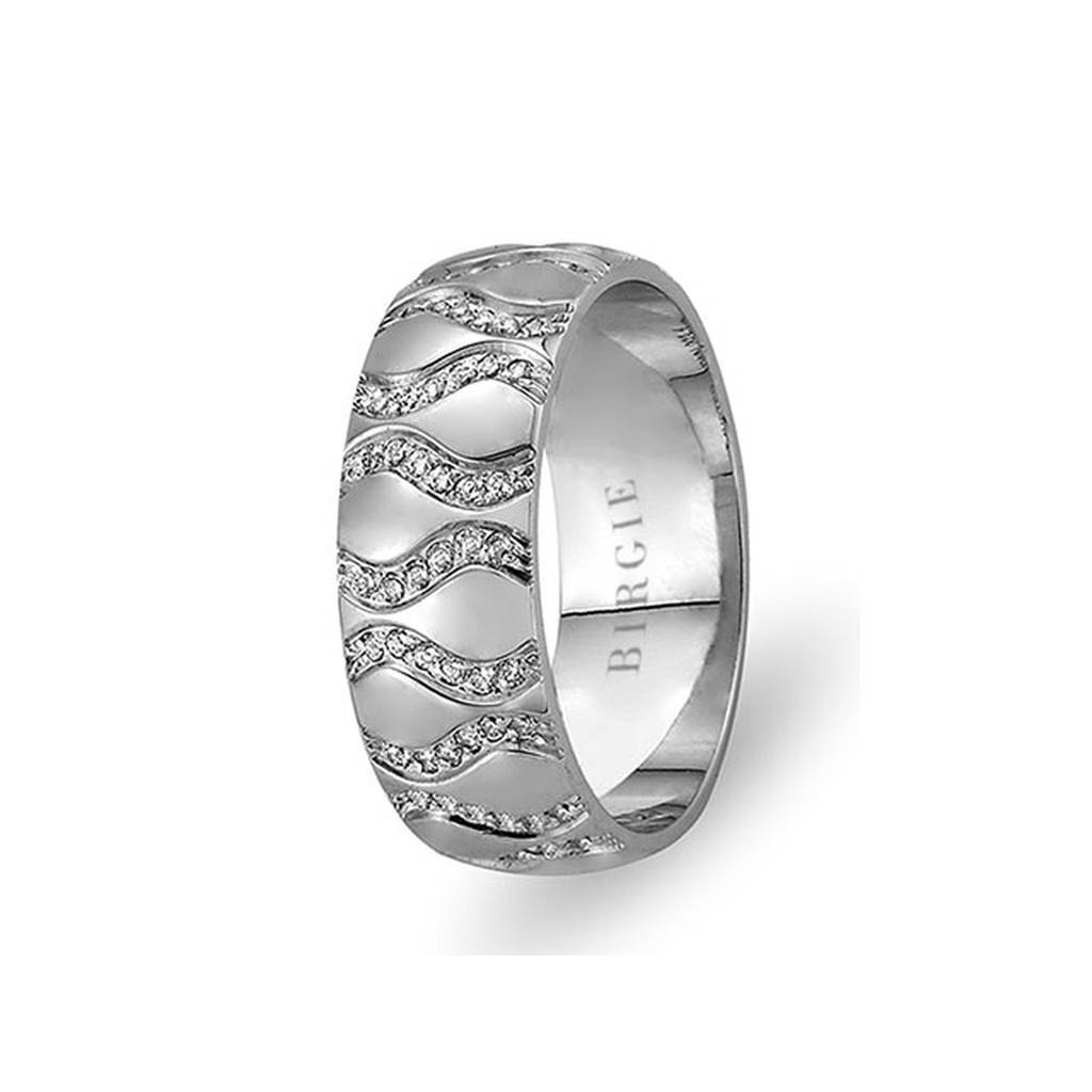 White Gold Akrep Wedding Band w/ Diamonds