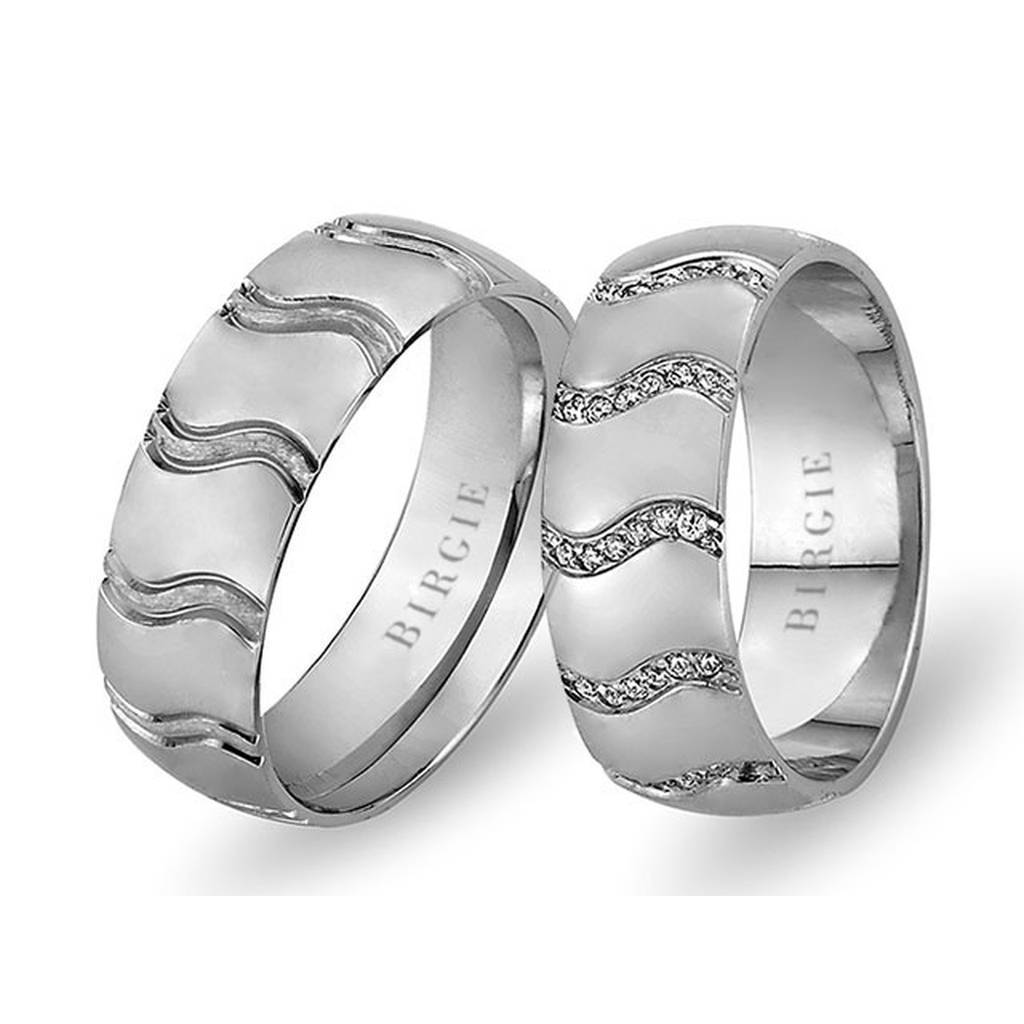 White Gold Kavs Wedding Band w/ Diamonds - Birgie Diamant | Fine Jewellery - Diamant & Edelstein Schmuck