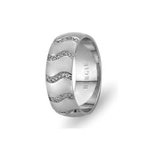 White Gold Kavs Wedding Band w/ Diamonds - Birgie Diamant | Fine Jewellery - Diamant & Edelstein Schmuck