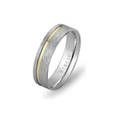 White and Yellow Gold Matt Aruba Wedding Band