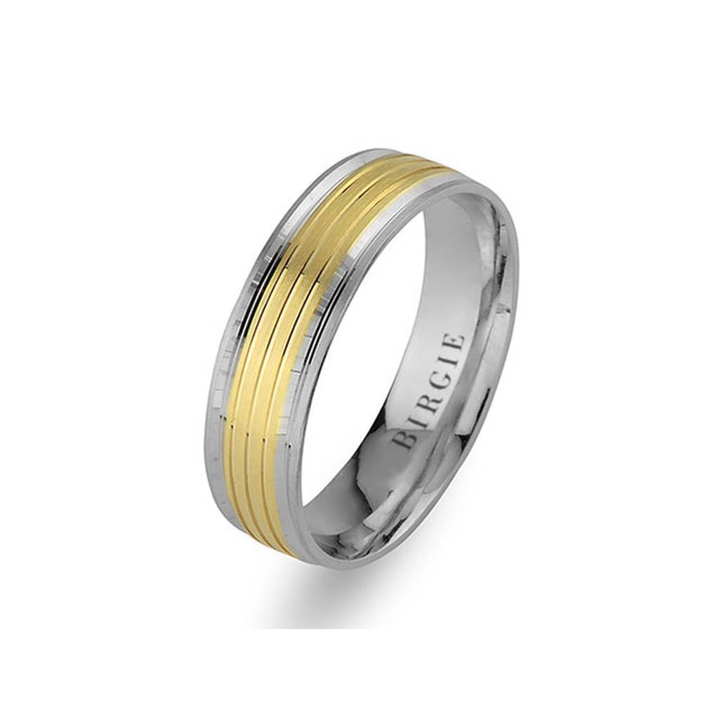 White and Yellow Gold Mauritus Wedding Band