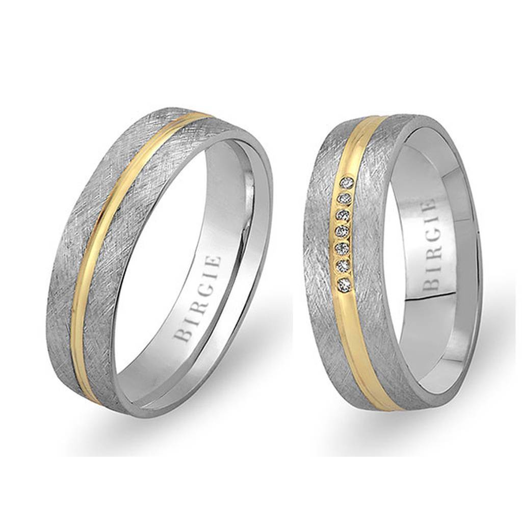 White and Yellow Gold Santorini Wedding Band w/ Diamonds