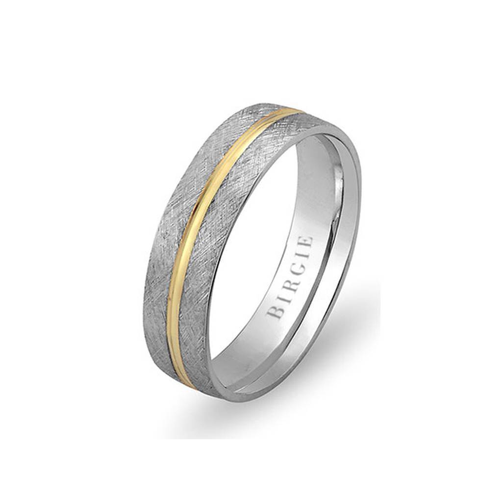 White and Yellow Gold Santorini Wedding Band