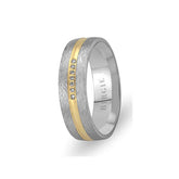 White and Yellow Gold Santorini Wedding Band w/ Diamonds