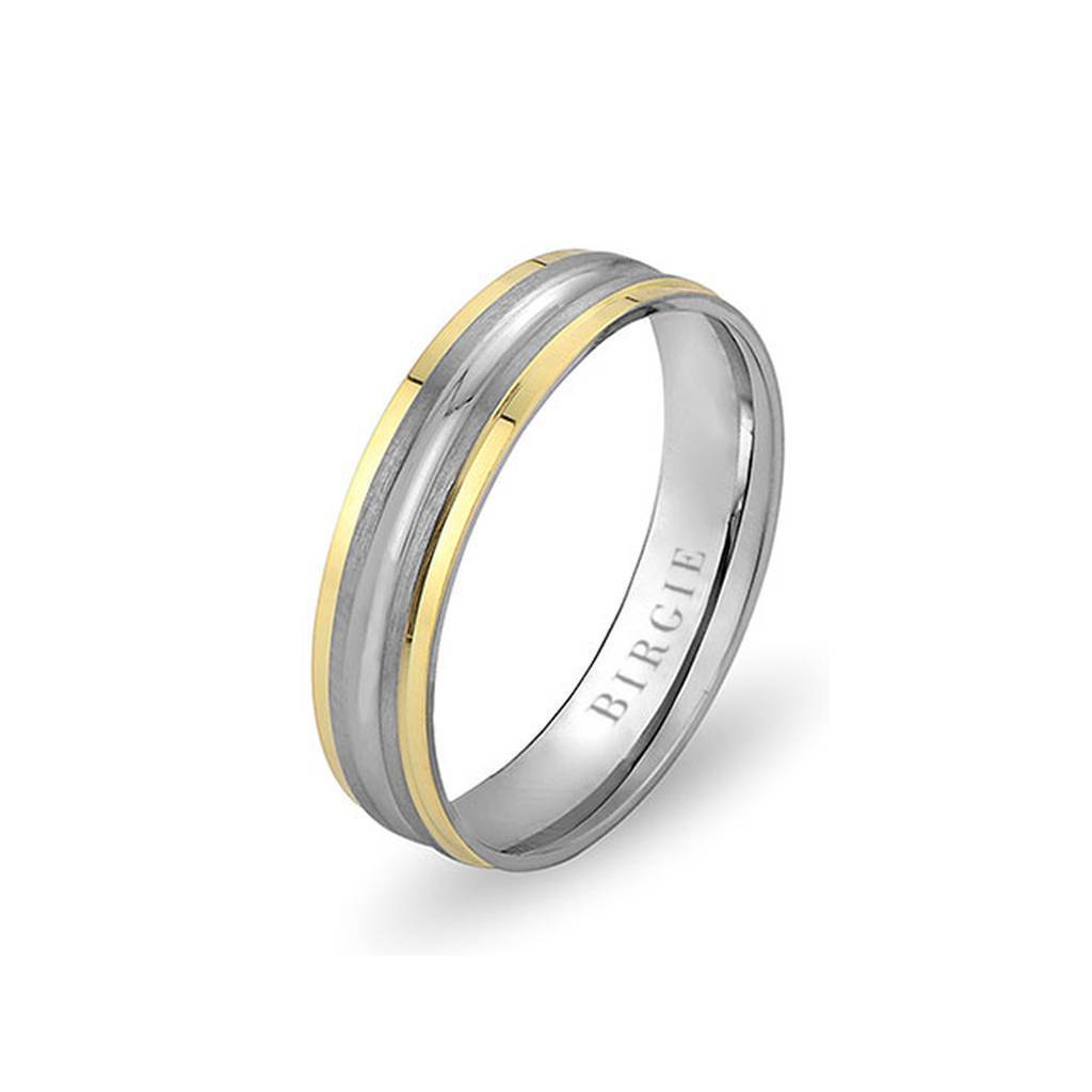 White and Yellow Gold Hava Wedding Band - Birgie Diamant | Fine Jewellery - Diamant & Edelstein Schmuck