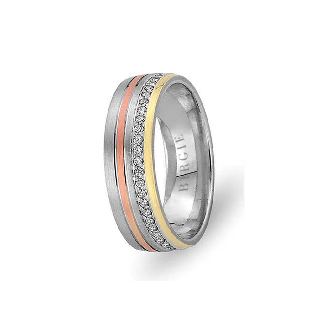 White, Rose and Yellow Gold Bali Wedding Band w/ Diamonds - Birgie Diamant | Fine Jewellery - Diamant & Edelstein Schmuck