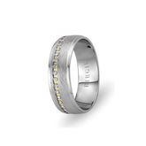 White and Yellow Gold Bahama Wedding Band w/ Diamonds