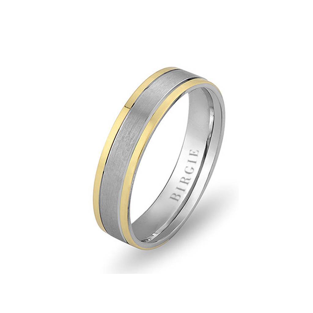 White and Yellow Gold Belize Wedding Band