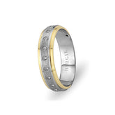 White and Yellow Gold Barbados Wedding Band w/ Diamonds