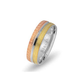 White and Yellow Gold Paris Wedding Band