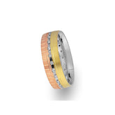 White and Yellow Gold Paris Wedding Band w/ Diamonds