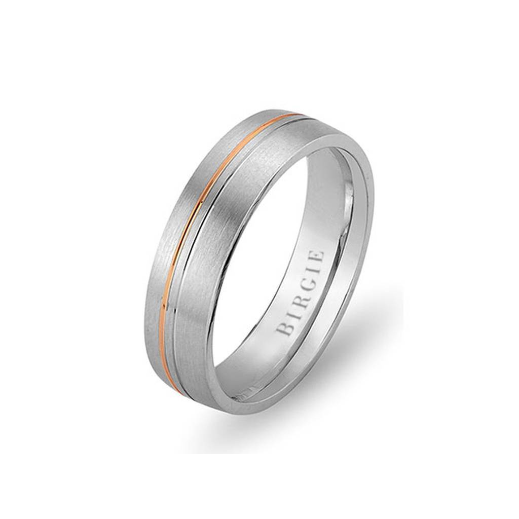 White and Rose Gold Lofoten Wedding Band