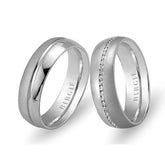 White Gold Florence Wedding Band w/ Diamonds