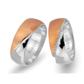 White and Rose Gold Maldives Wedding Band w/ Diamonds