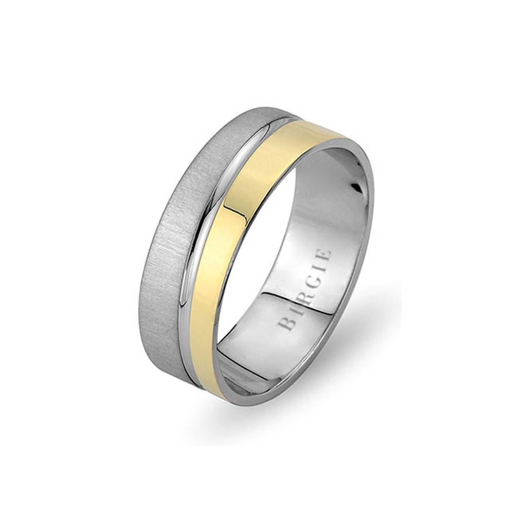 White and Yellow Gold Antigua Wedding Band