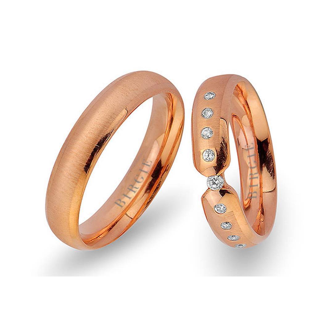 Rose Gold Troia Wedding Band w/ Diamonds