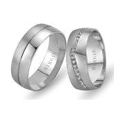 White Gold Akkad Wedding Band w/ Diamonds