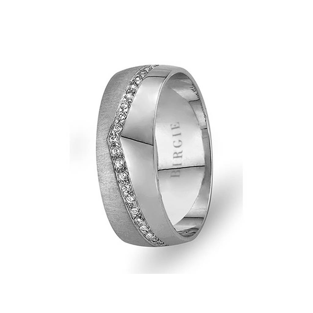 White Gold Akkad Wedding Band w/ Diamonds