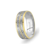 White and Yellow Gold Lydia Wedding Band w/ Diamonds