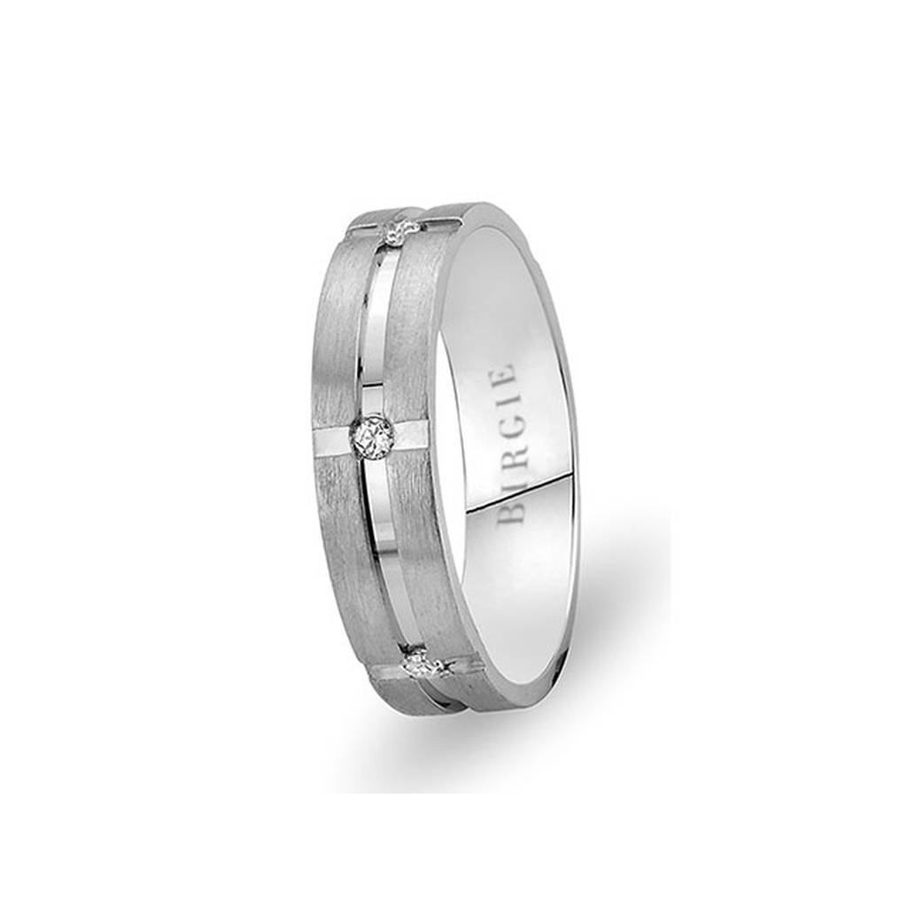 White Gold Pergamon Wedding Band w/ Diamonds - Birgie Diamant | Fine Jewellery - Diamant & Edelstein Schmuck