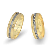 White and Yellow Gold Seleucid Wedding Band w/ Diamonds