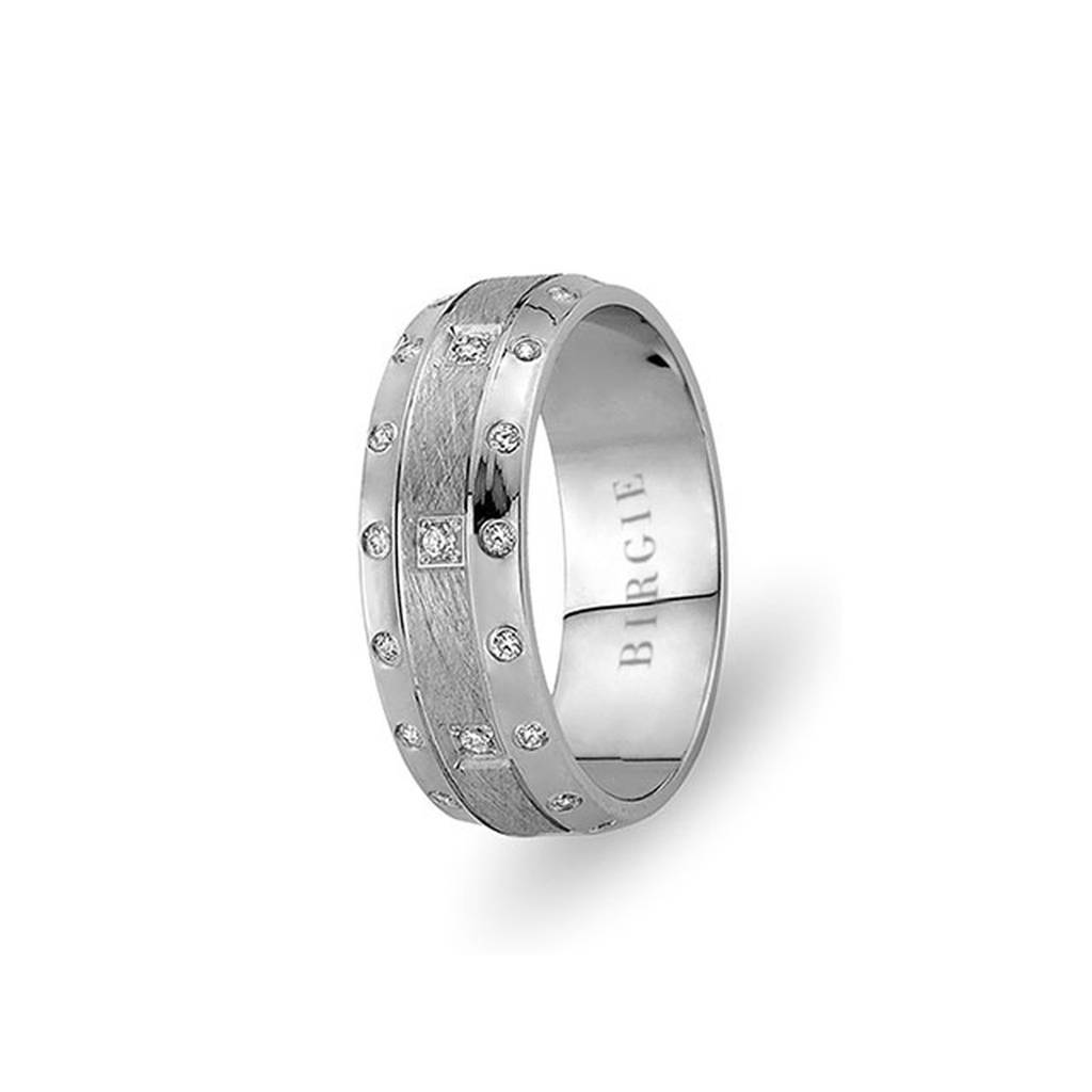 White Gold Ayazma Wedding Band w/ Diamonds