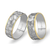 White and Yellow Gold Emirgan Wedding Band w/ Diamonds