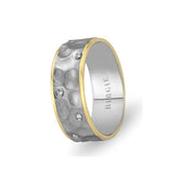 White and Yellow Gold Emirgan Wedding Band w/ Diamonds