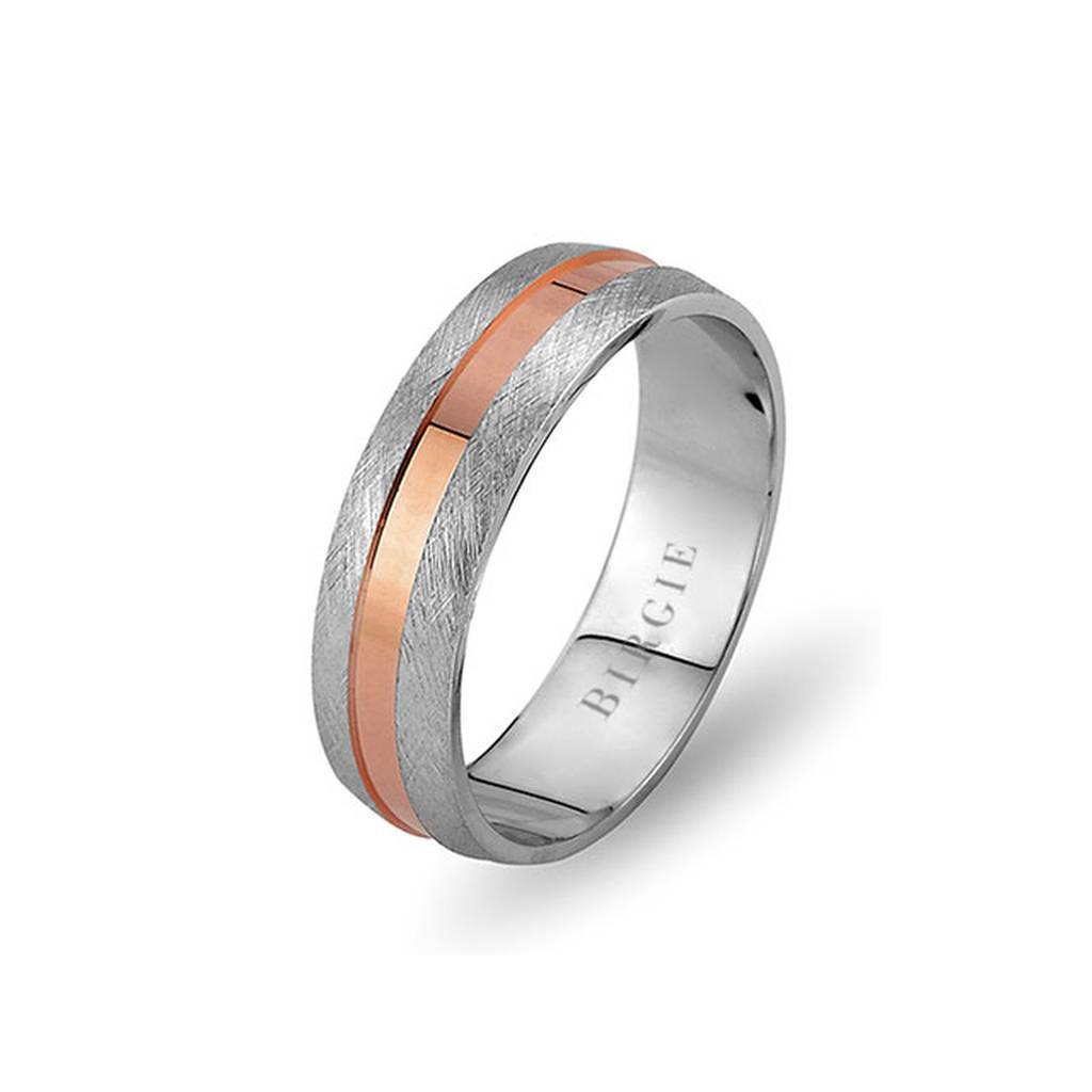 White and Rose Gold Galata Wedding Band