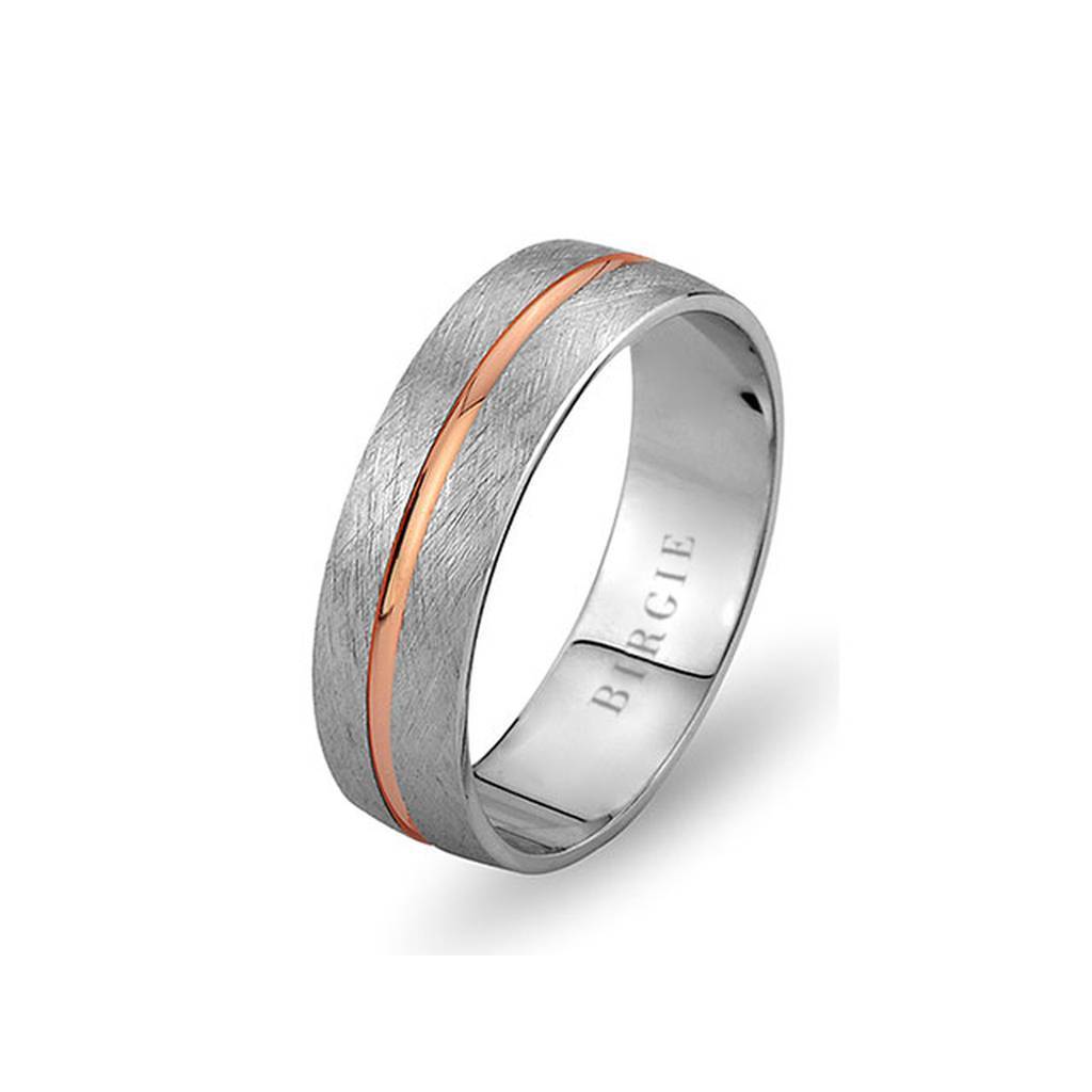 White and Rose Gold Bahariye Wedding Band