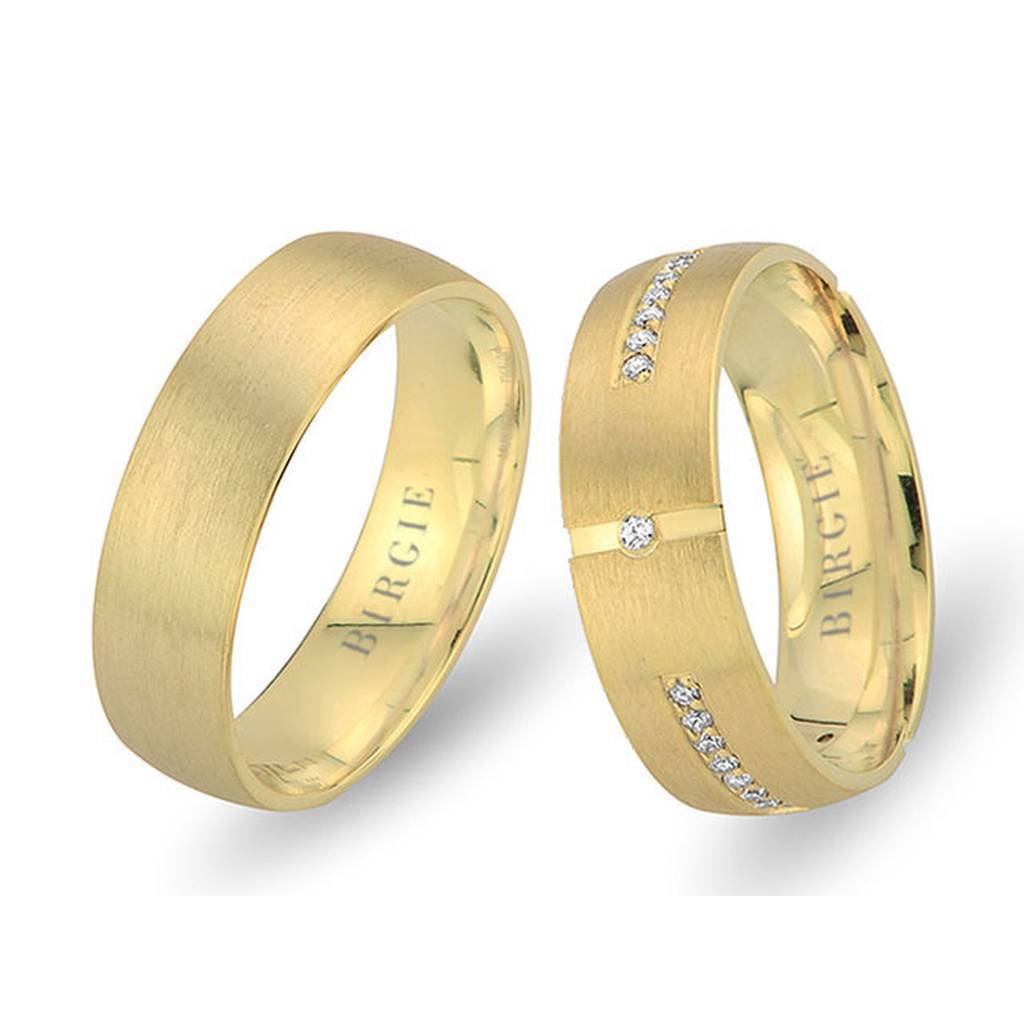 Yellow Gold Kanlica Matt Wedding Band w/ Diamonds - Birgie Diamant | Fine Jewellery - Diamant & Edelstein Schmuck