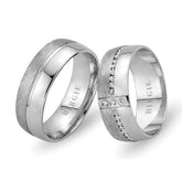 White Gold Eyup Wedding Band w/ Diamonds