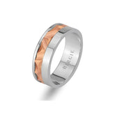 White and Rose Gold Golden Horn Wedding Band