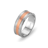 White and Rose Gold Coral Wedding Band