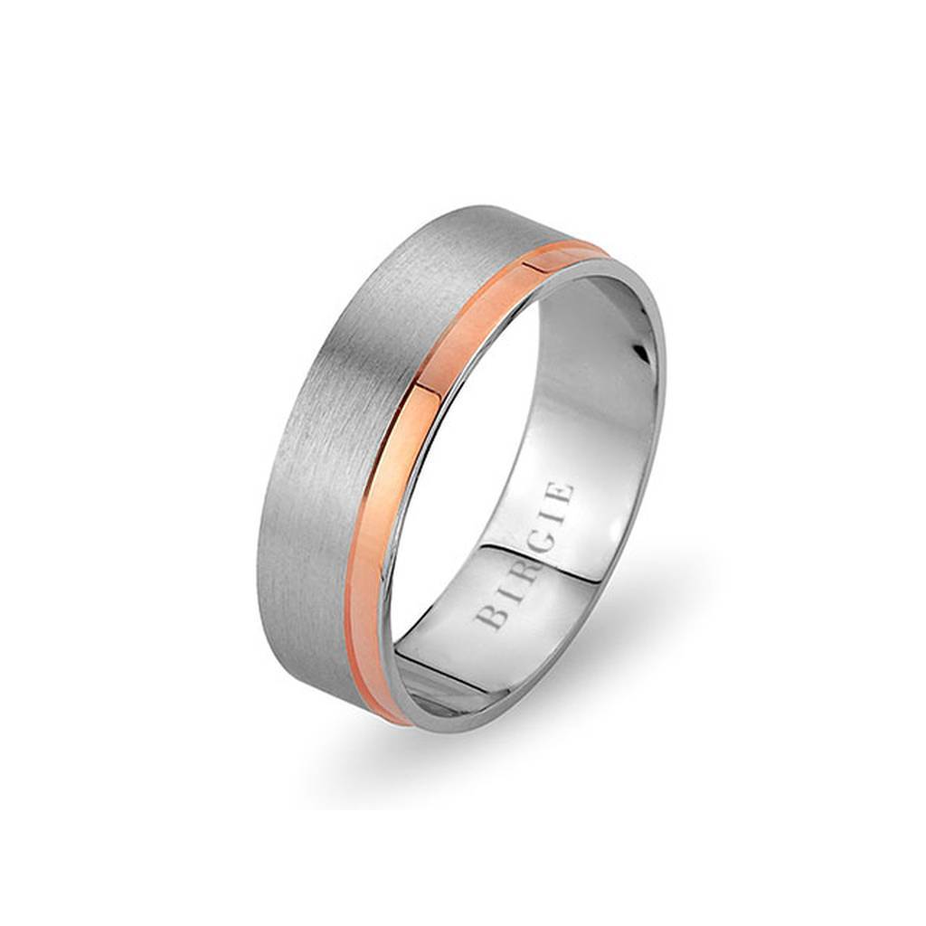 White and Rose Gold Heaven Wedding Band