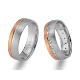 White and Rose Gold Imrahor Wedding Band w/ Diamonds