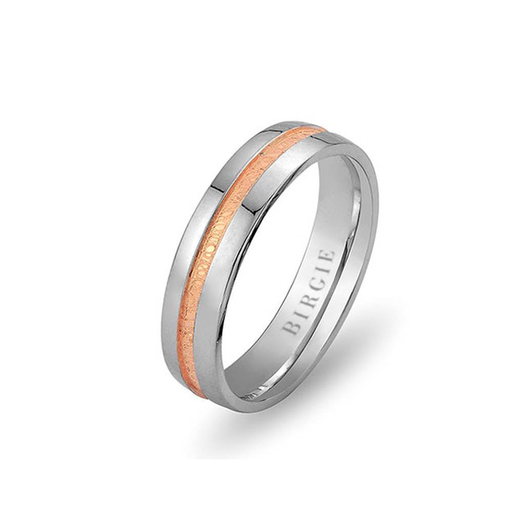 White and Rose Gold Moda Wedding Band