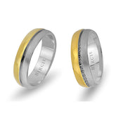 White and Yellow Gold Fulya Wedding Band w/ Diamonds