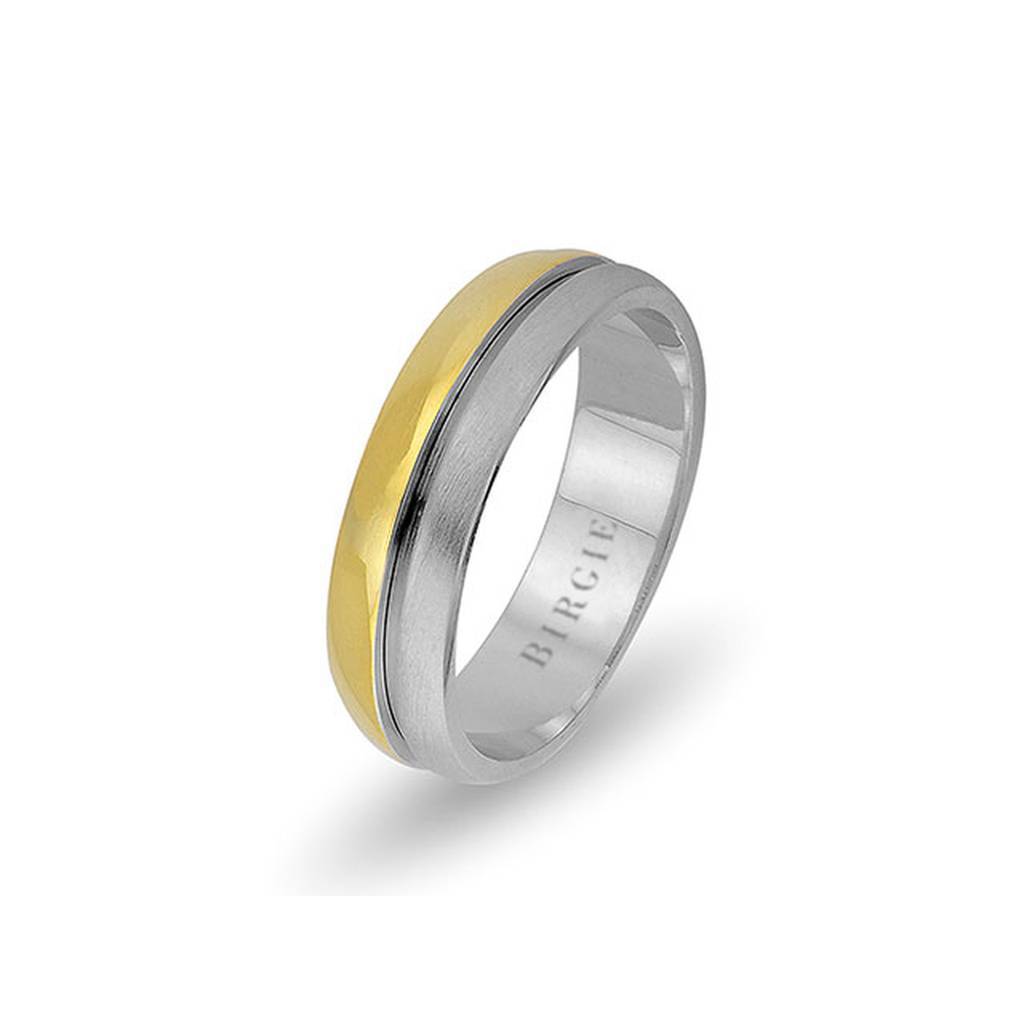 White and Yellow Gold Fulya Wedding Band